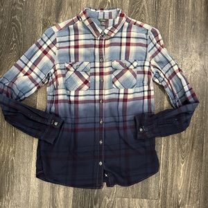 Eddie Bauer womens medium long sleeve plaid flannel shirt
